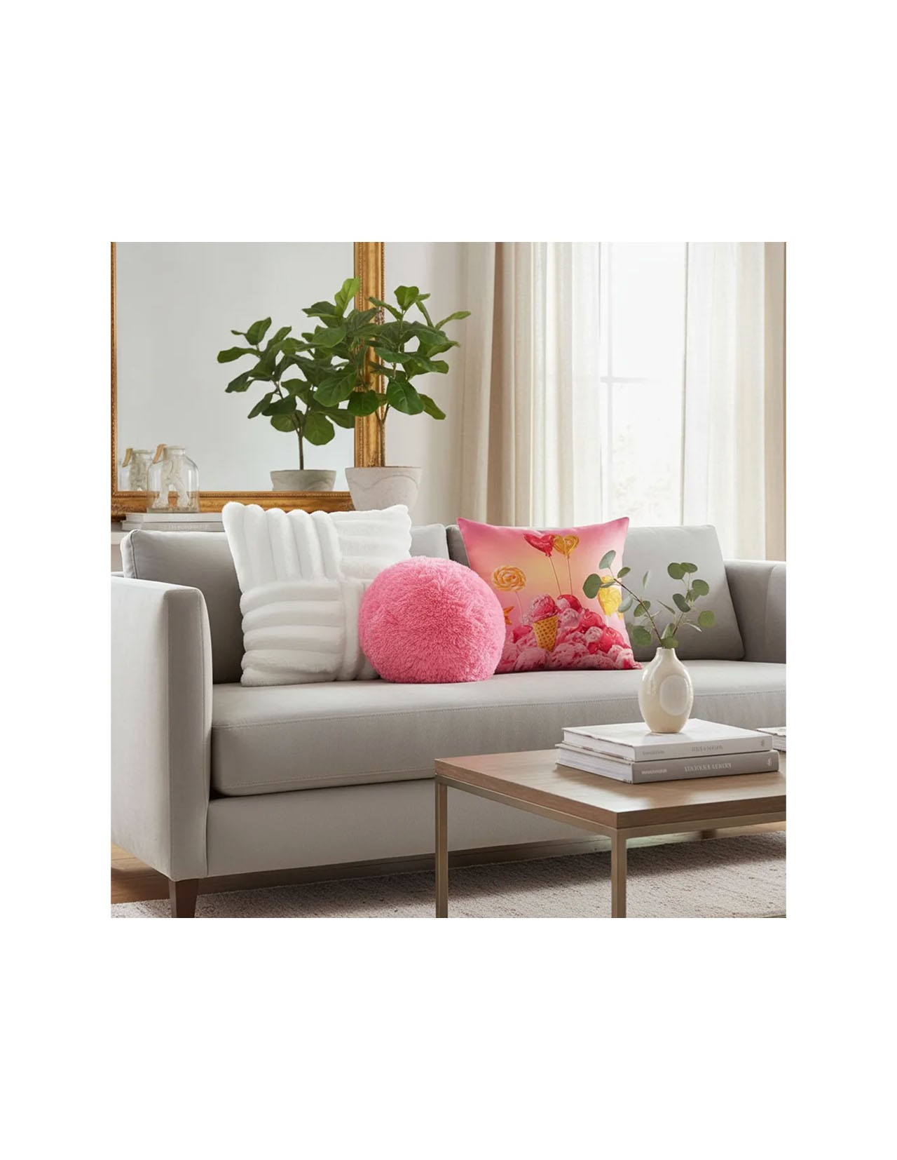 Set de 3 Cojines Coprire Premium 45cm Rosa