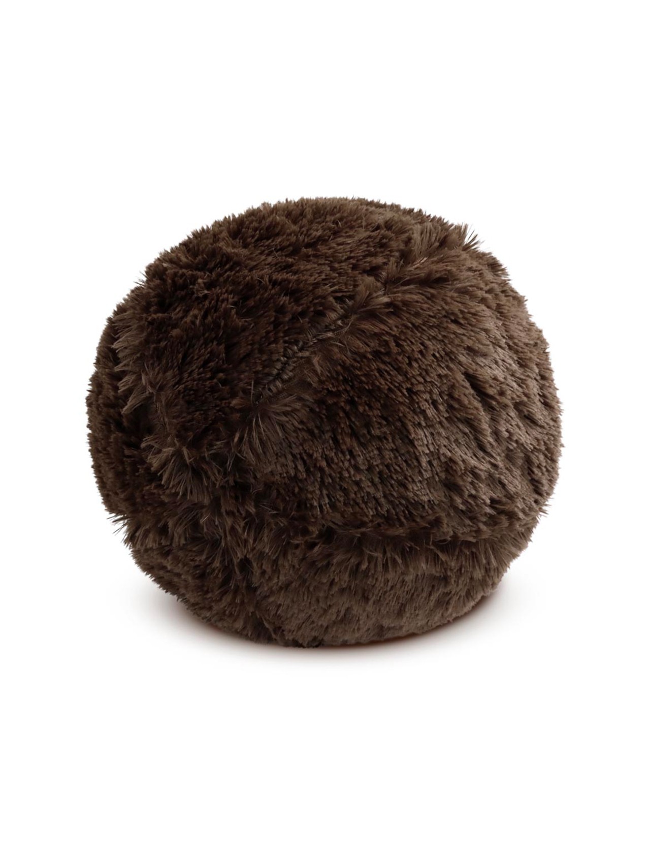 Set 2 Cojines Coprire Esfera Peluche 30cm Café