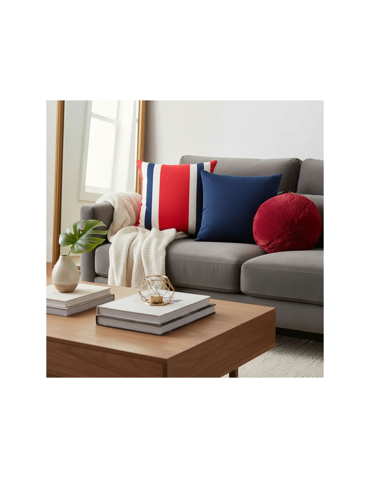Set de 3 Cojines Coprire Premium 45cm Rojo