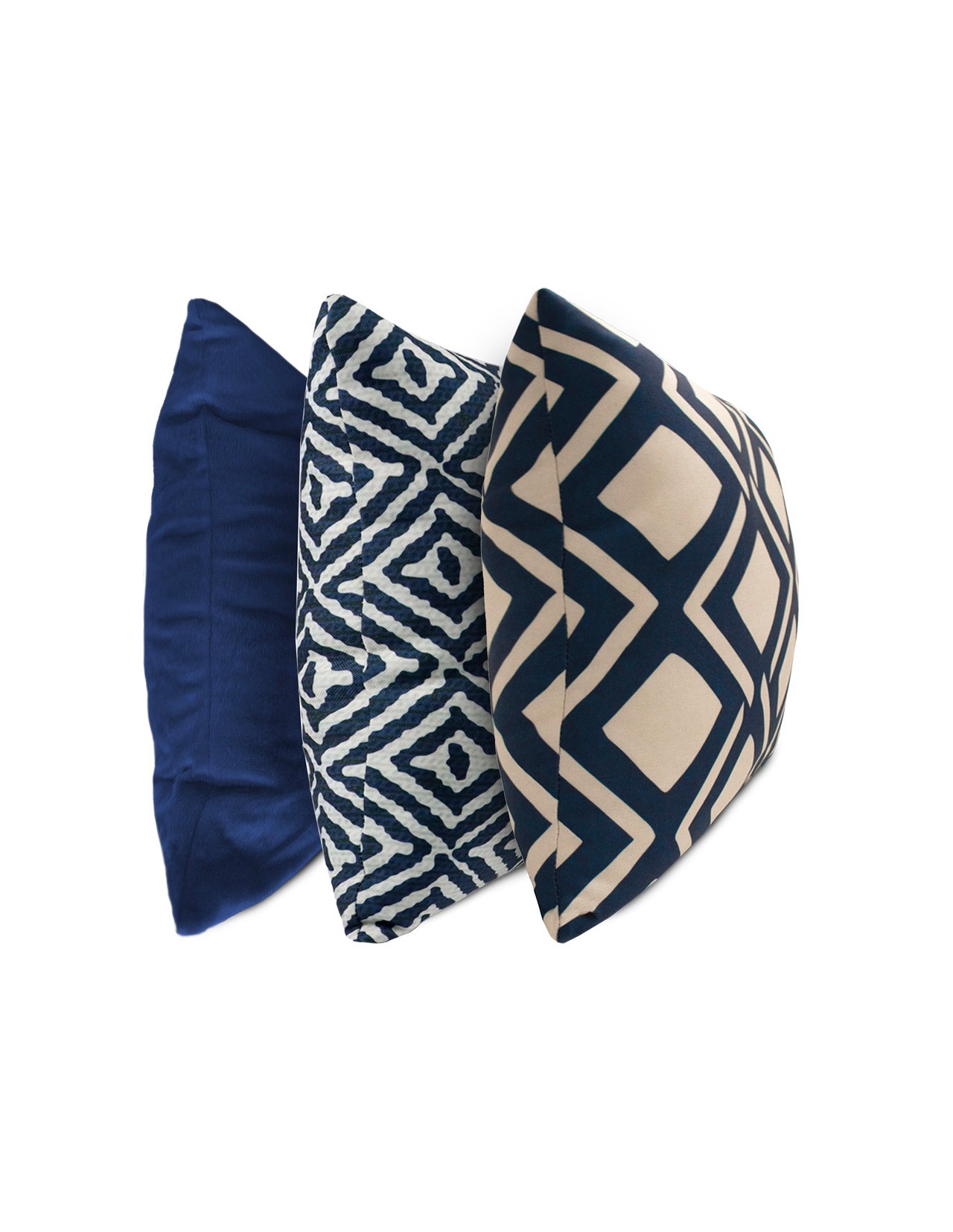 Set de 3 Cojines Coprire 45 cm Azul