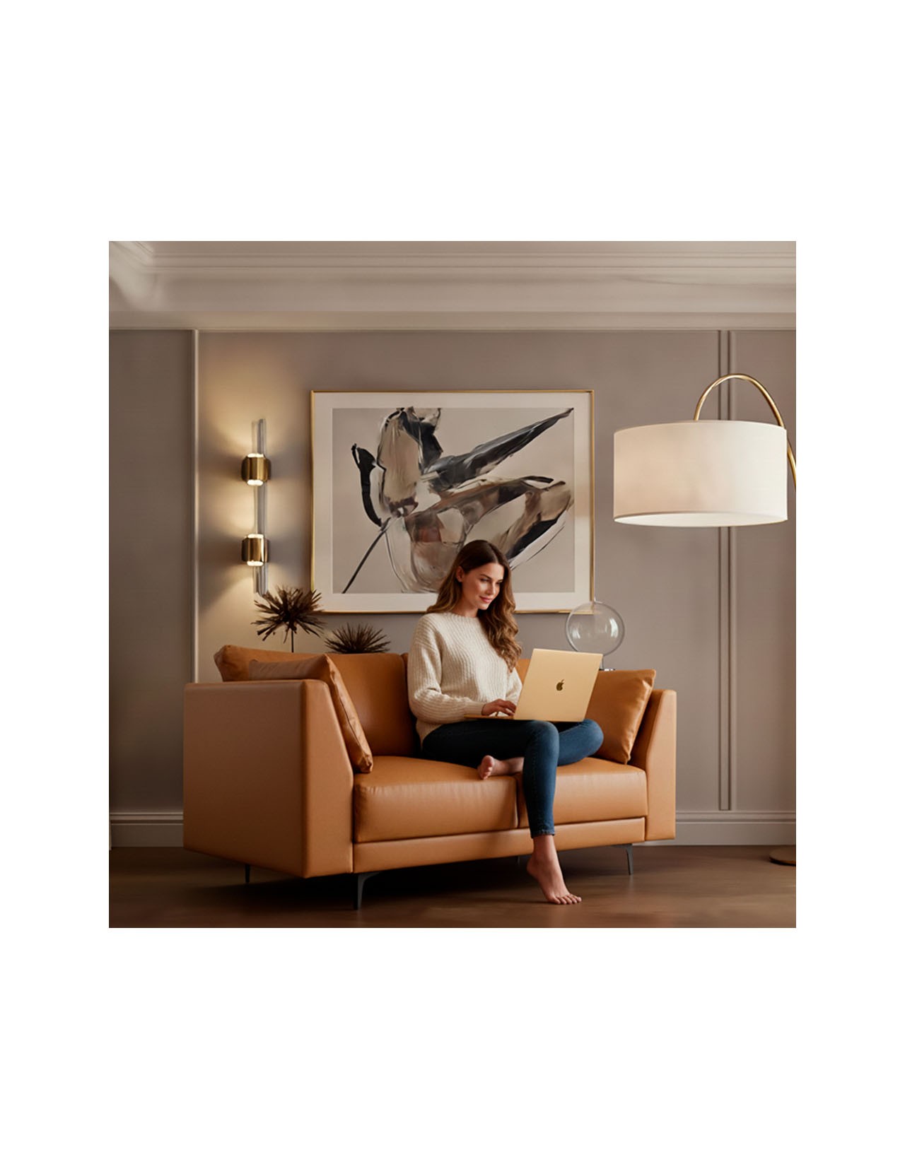 Sillón Coprire 2 Plazas Moderno Irons Miel