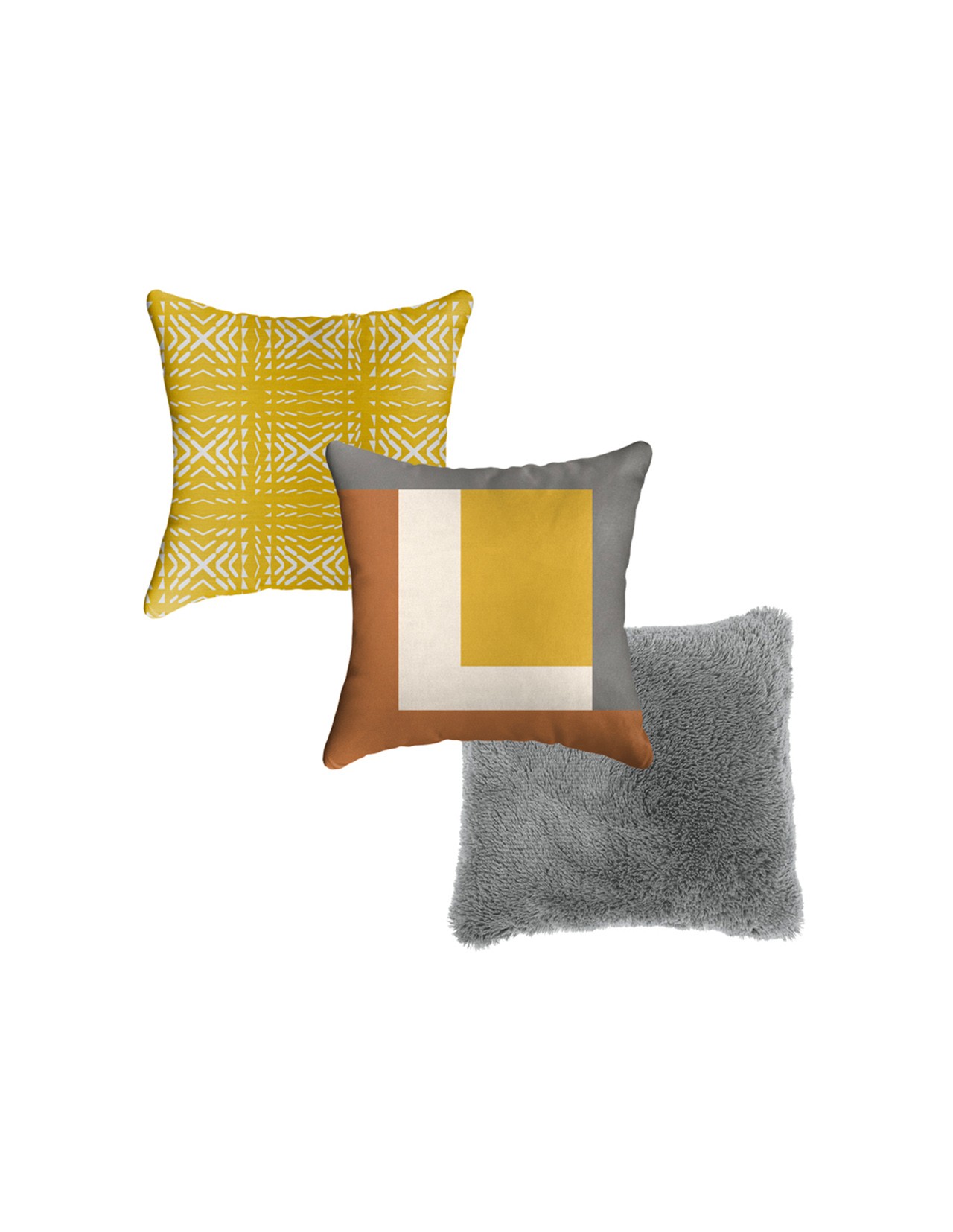 Set de 3 Cojines Coprire 45 cm Amarillo Oscuro