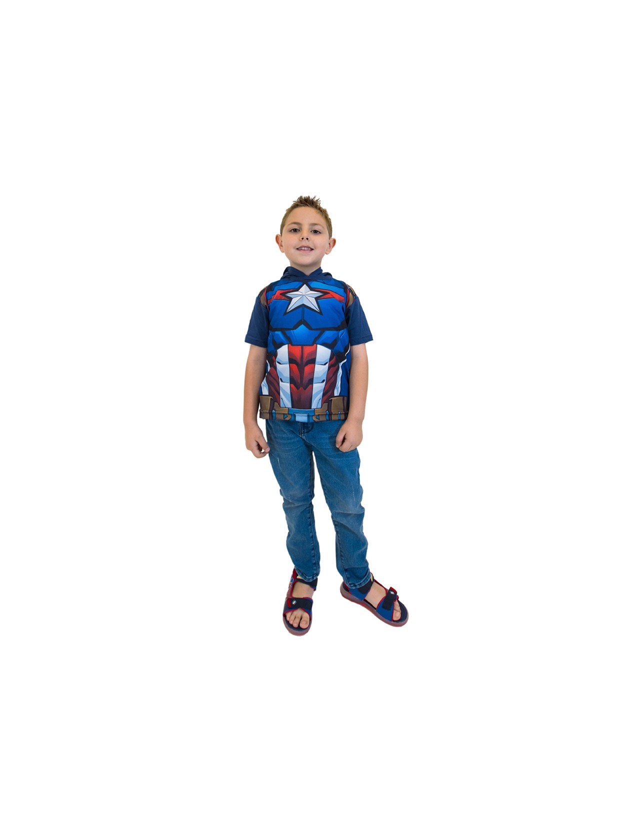 Set 2 Playeras Marvel Capitán América Azul para niño