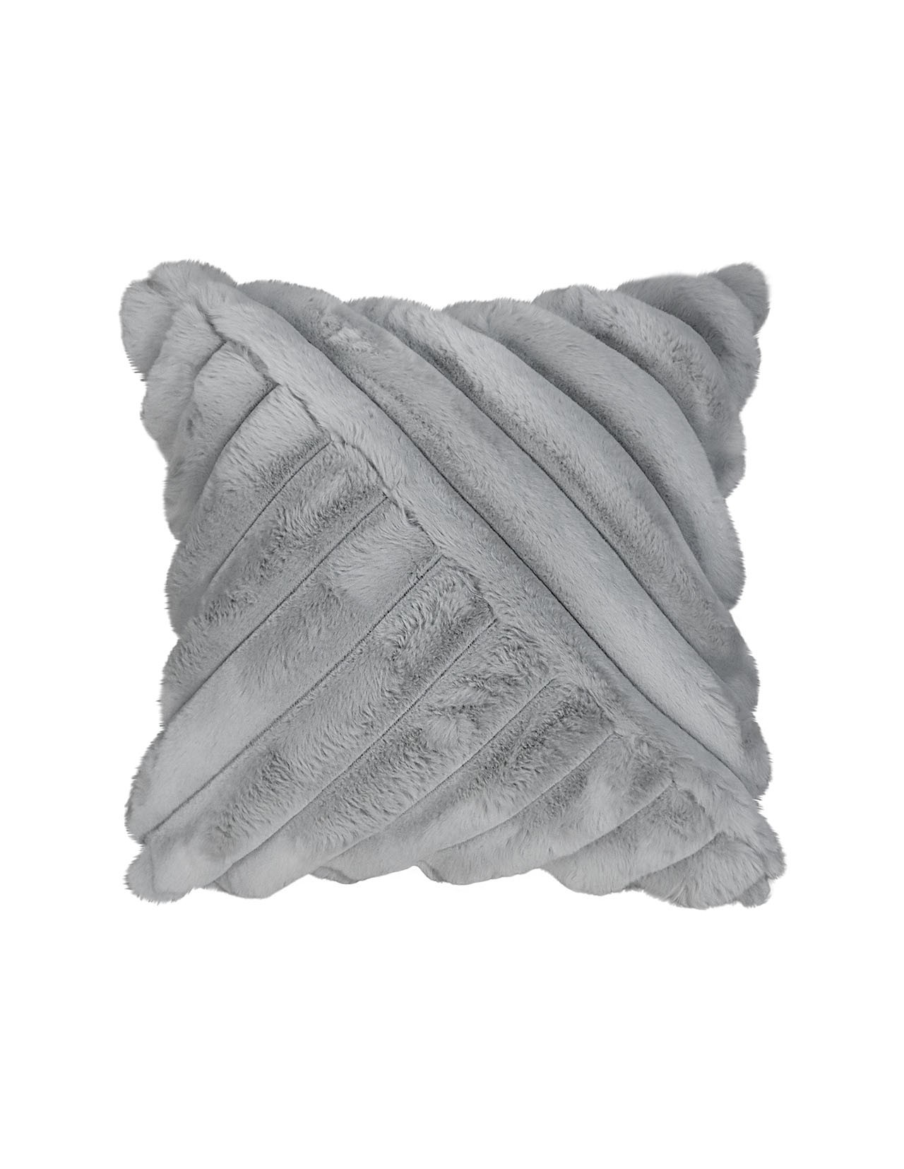 Set de 2 Cojines Coprire Peluche Diagonal 45cm Gris Claro