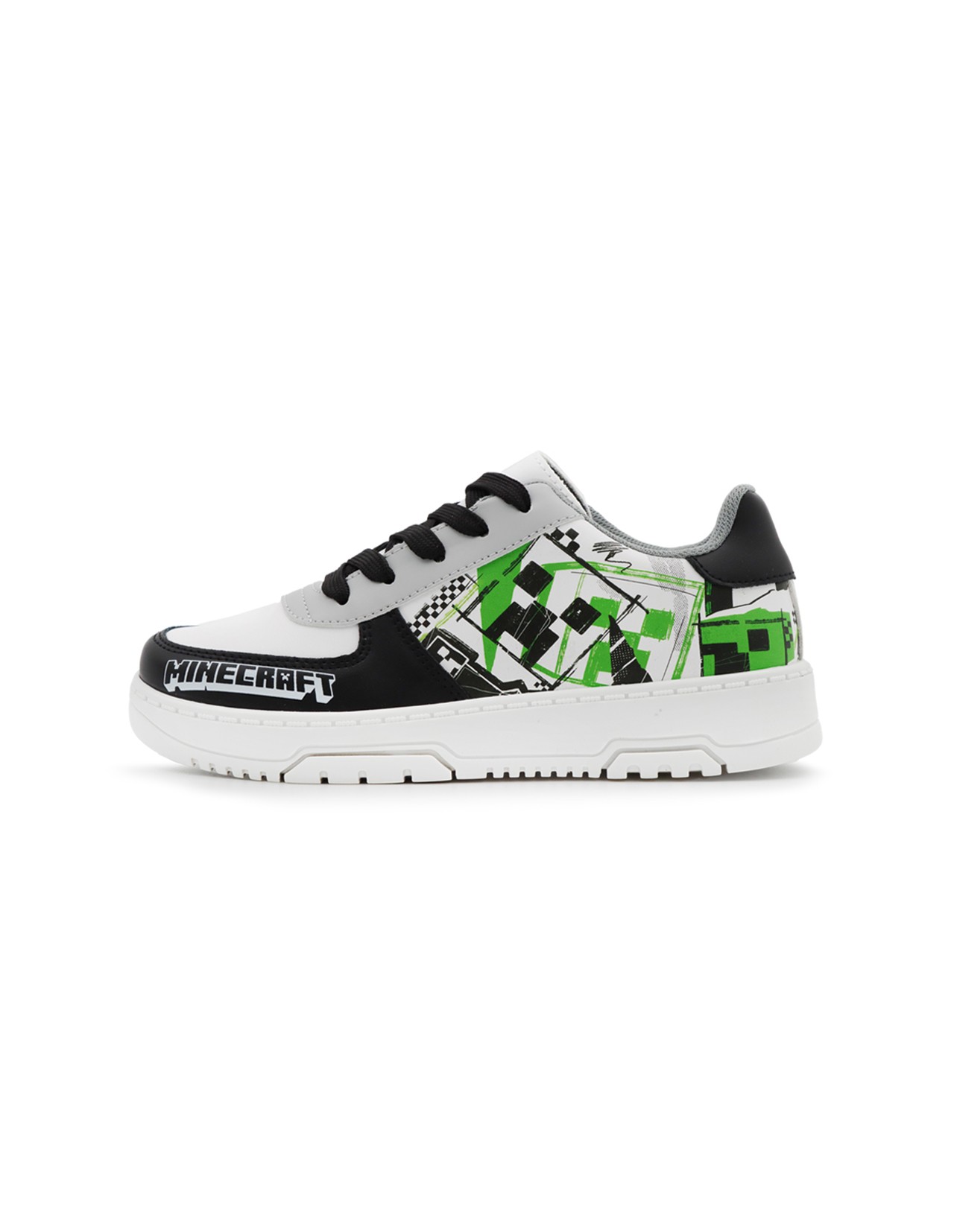 Tenis Minecraft Creepern Gamer Blancos para Niño