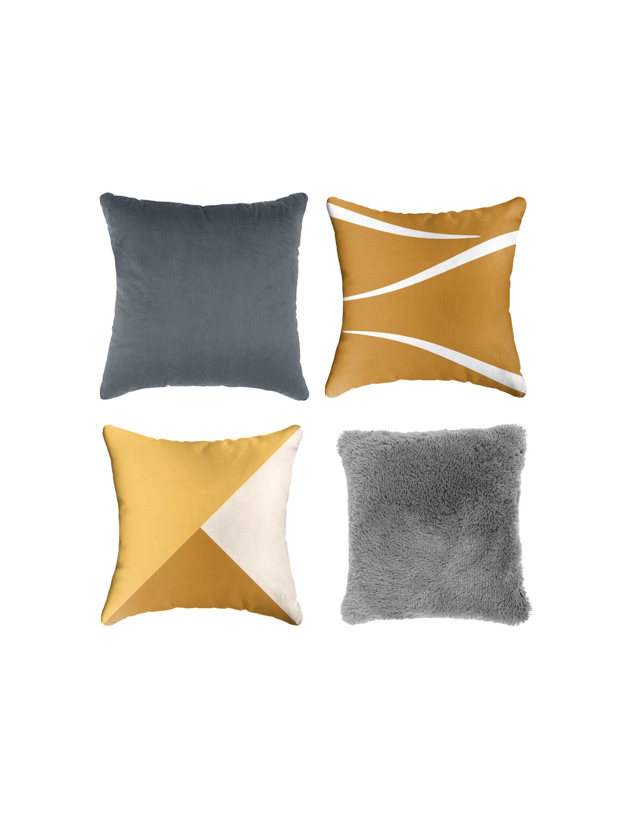 Set de 4 Cojines Coprire 45 cm Dorado