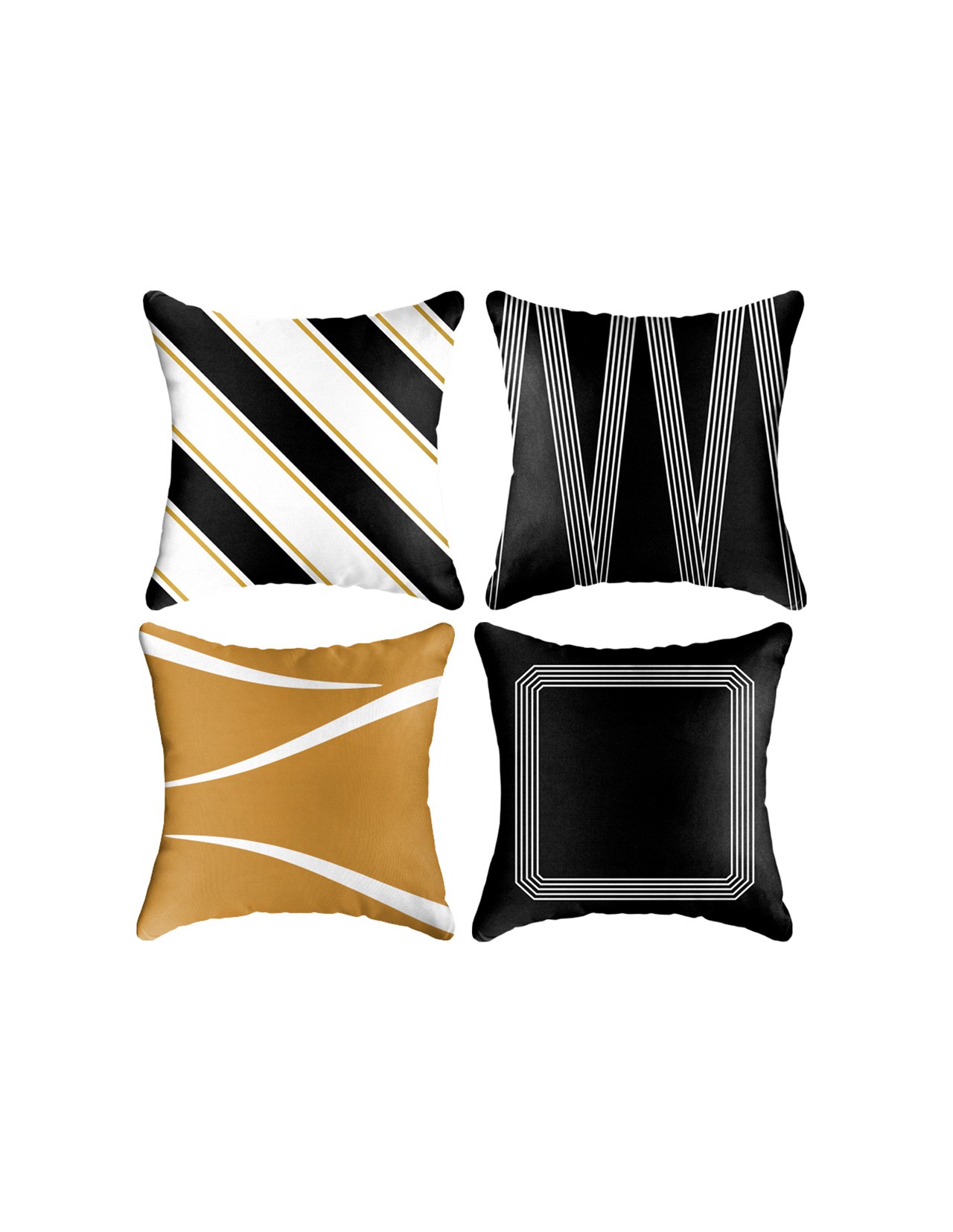 Set de 4 Cojines Coprire 45 cm Negro