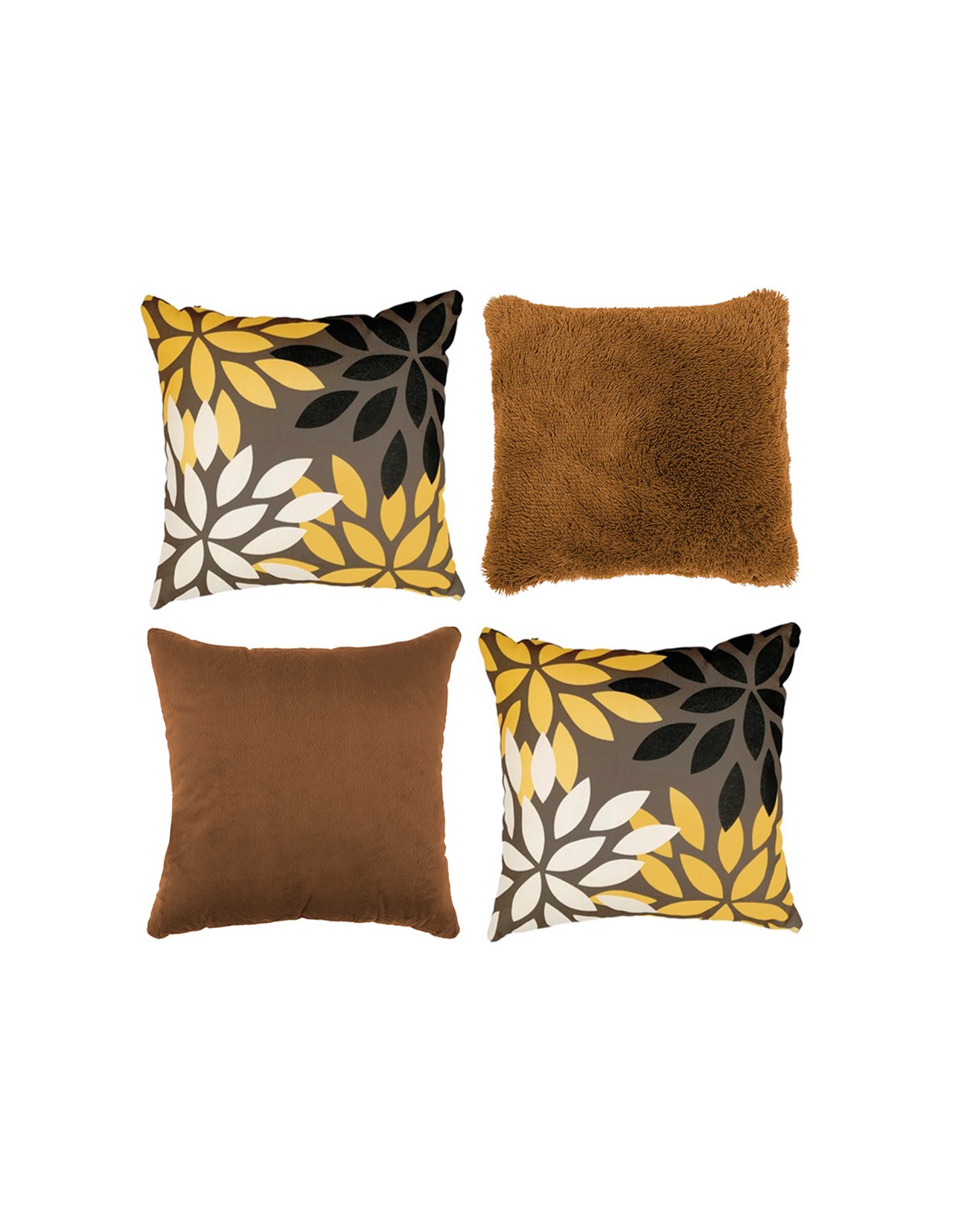 Set de 4 Cojines Coprire 45 cm Café