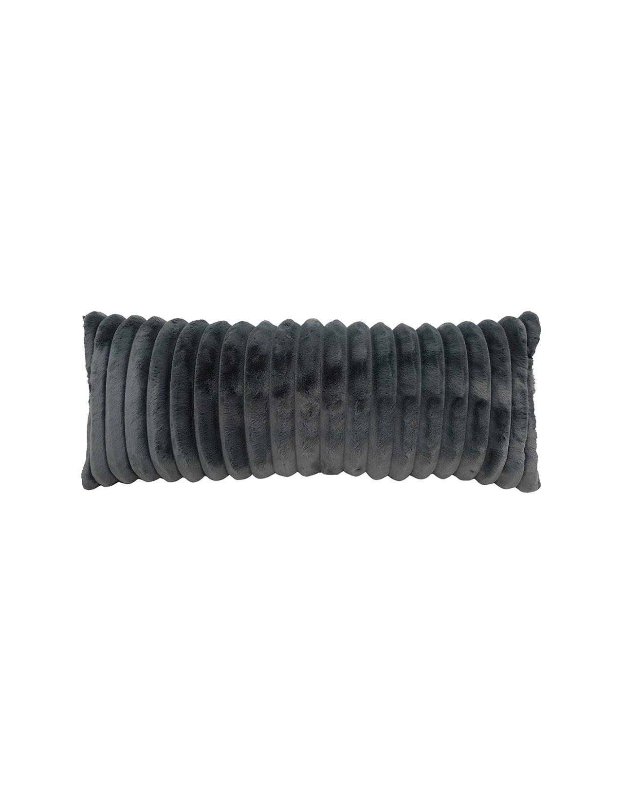 Body Pillow Coprire Peluche Acanalado Gris Oscuro
