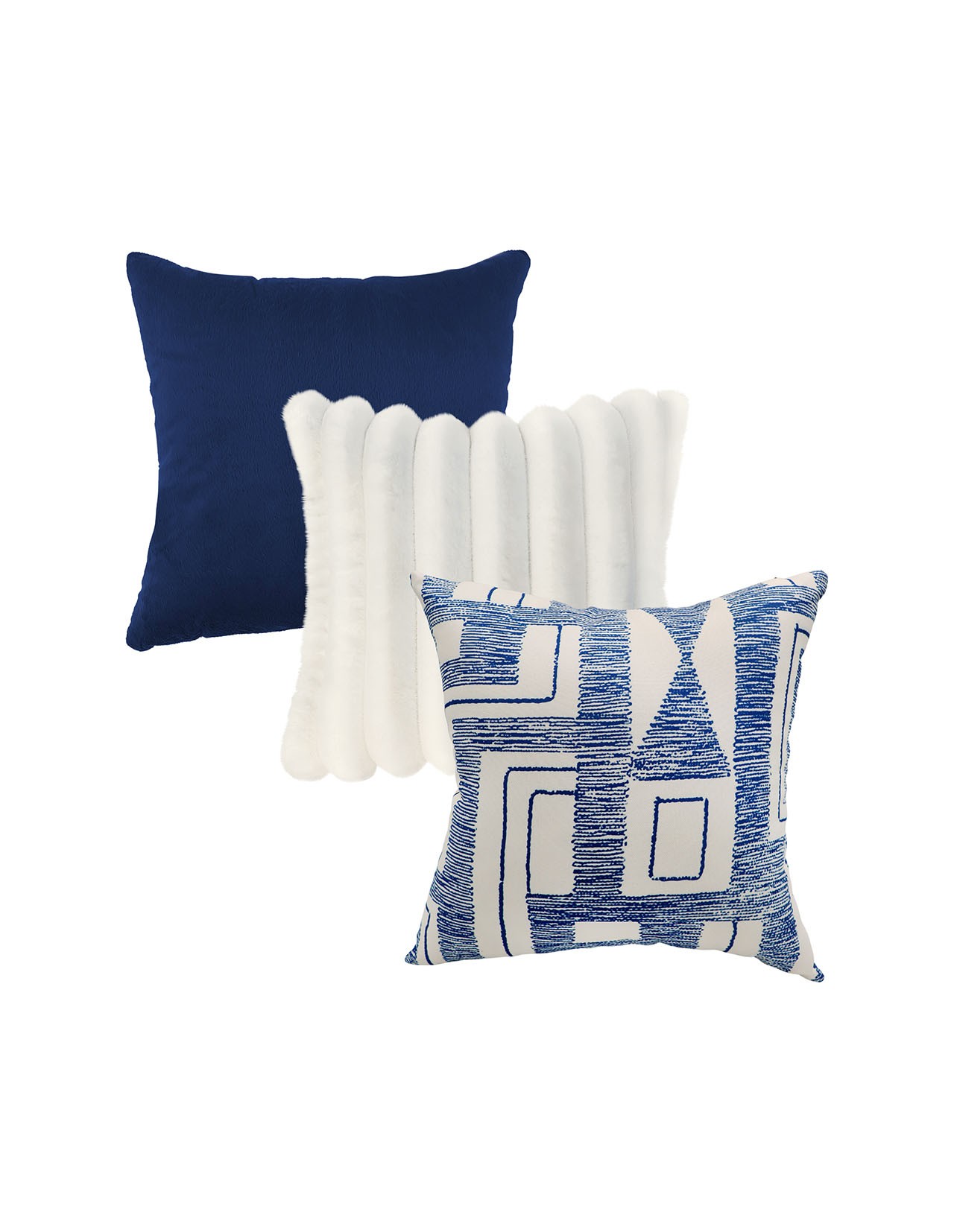 Set de 3 Cojines Coprire Premium 45cm Azul Marino