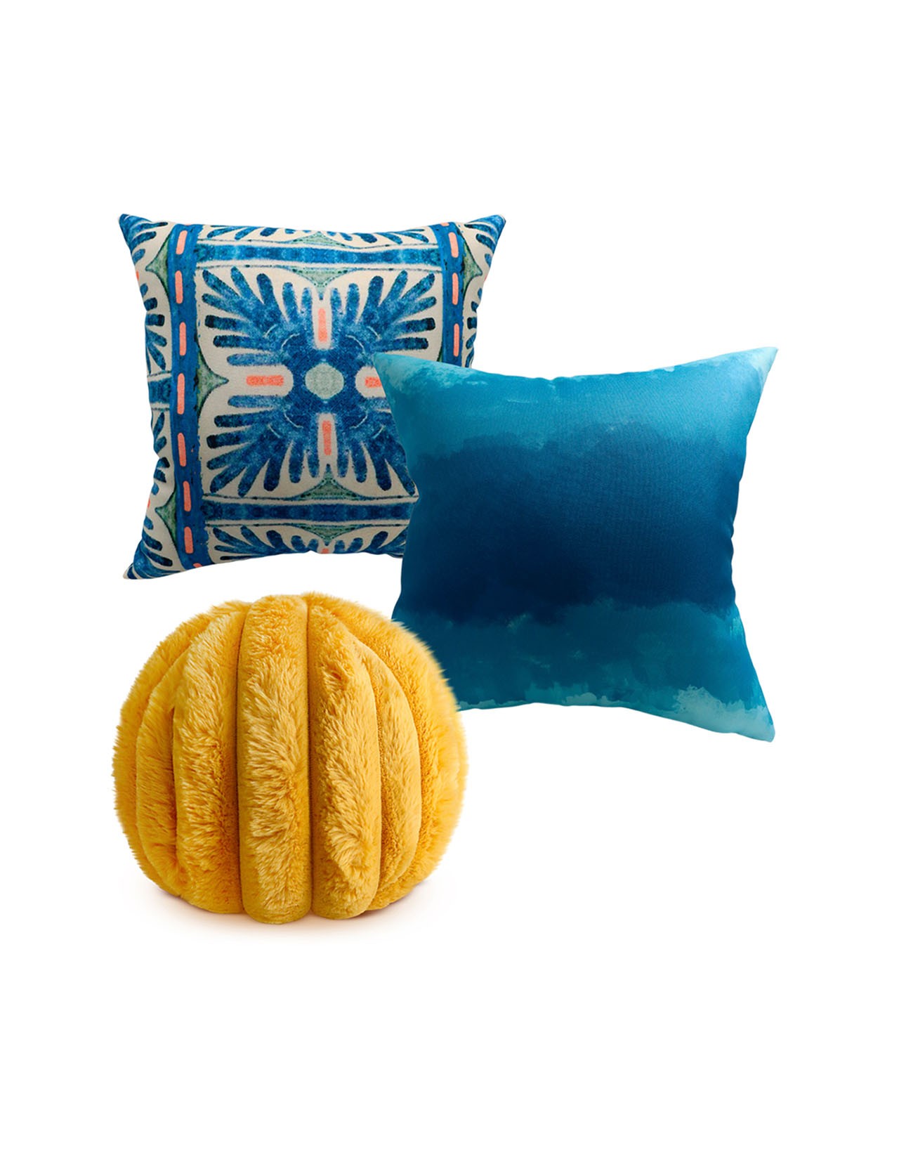 Set de 3 Cojines Coprire Premium 45cm Azul Celeste
