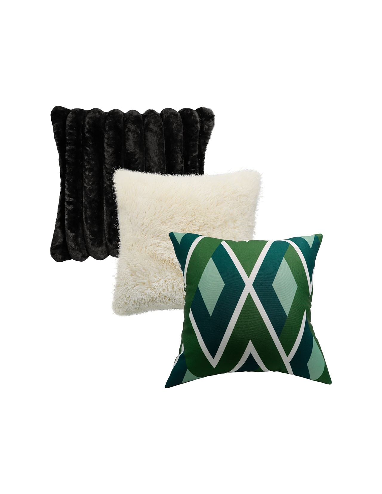 Set de 3 Cojines Coprire Premium 45cm Verde