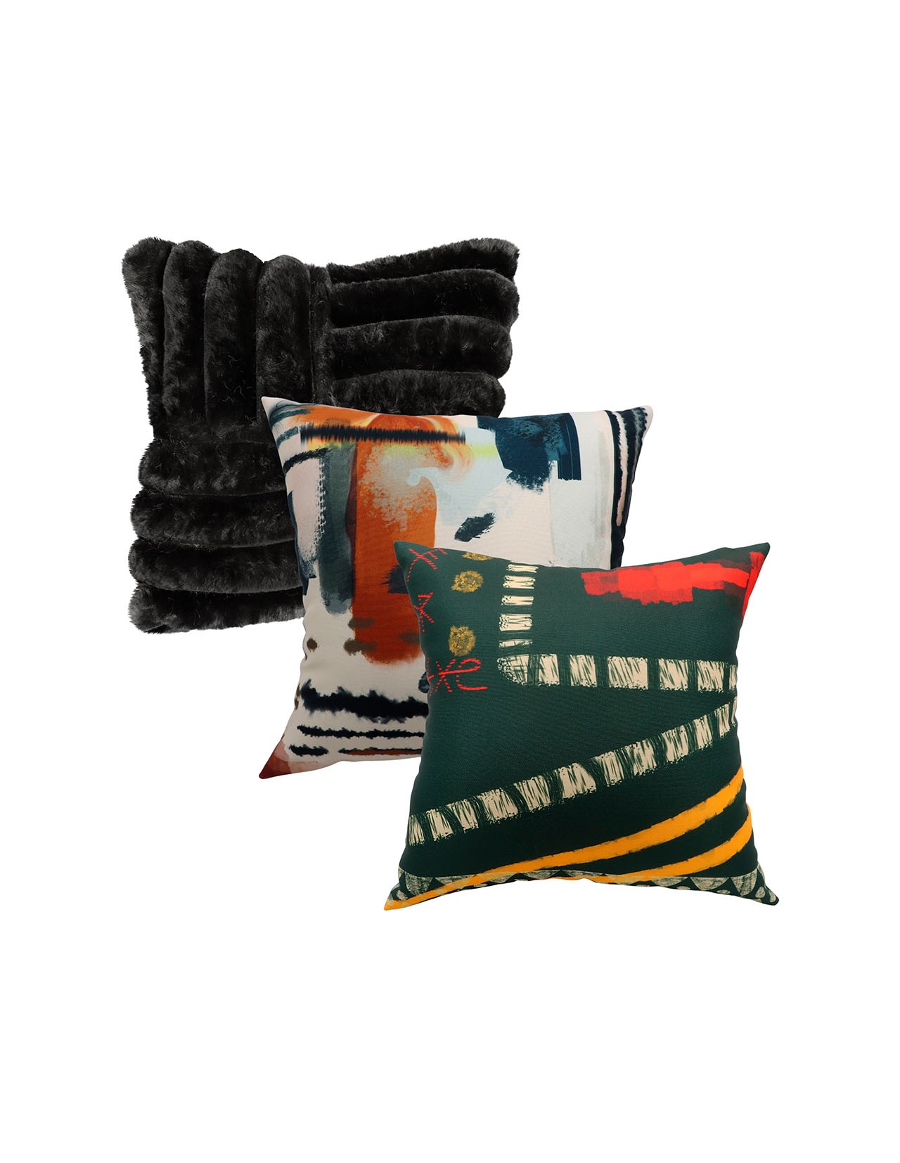 Set de 3 Cojines Coprire Premium 45cm Verde Oscuro