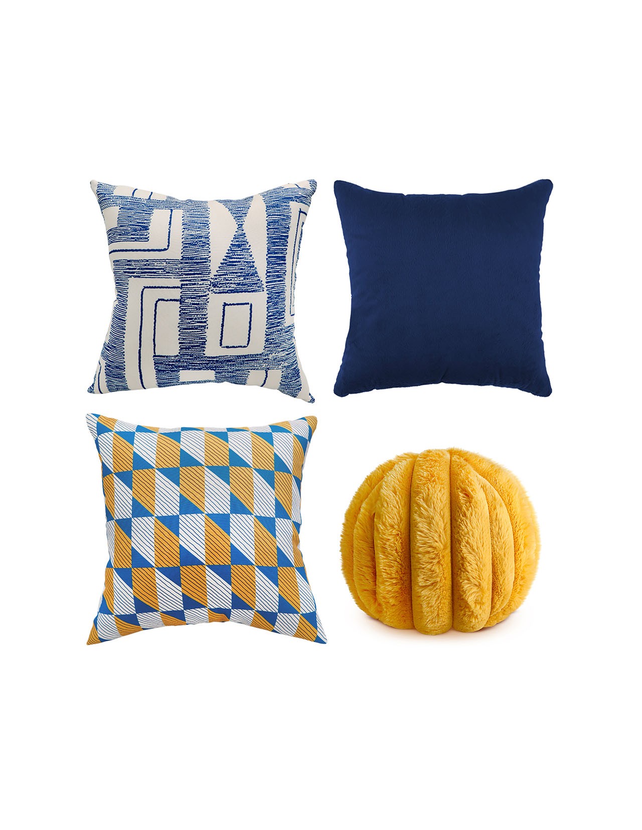 Set de 4 Cojines Coprire Premium 45cm Azul Marino