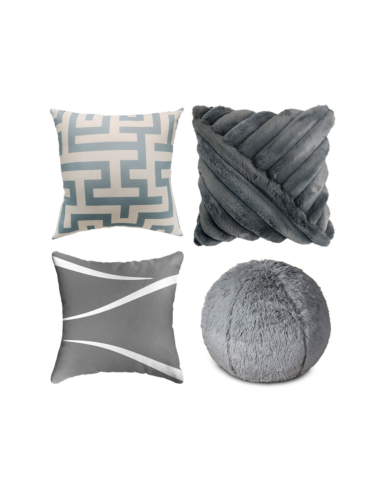Set de 4 Cojines Coprire Premium 45cm Gris Oscuro