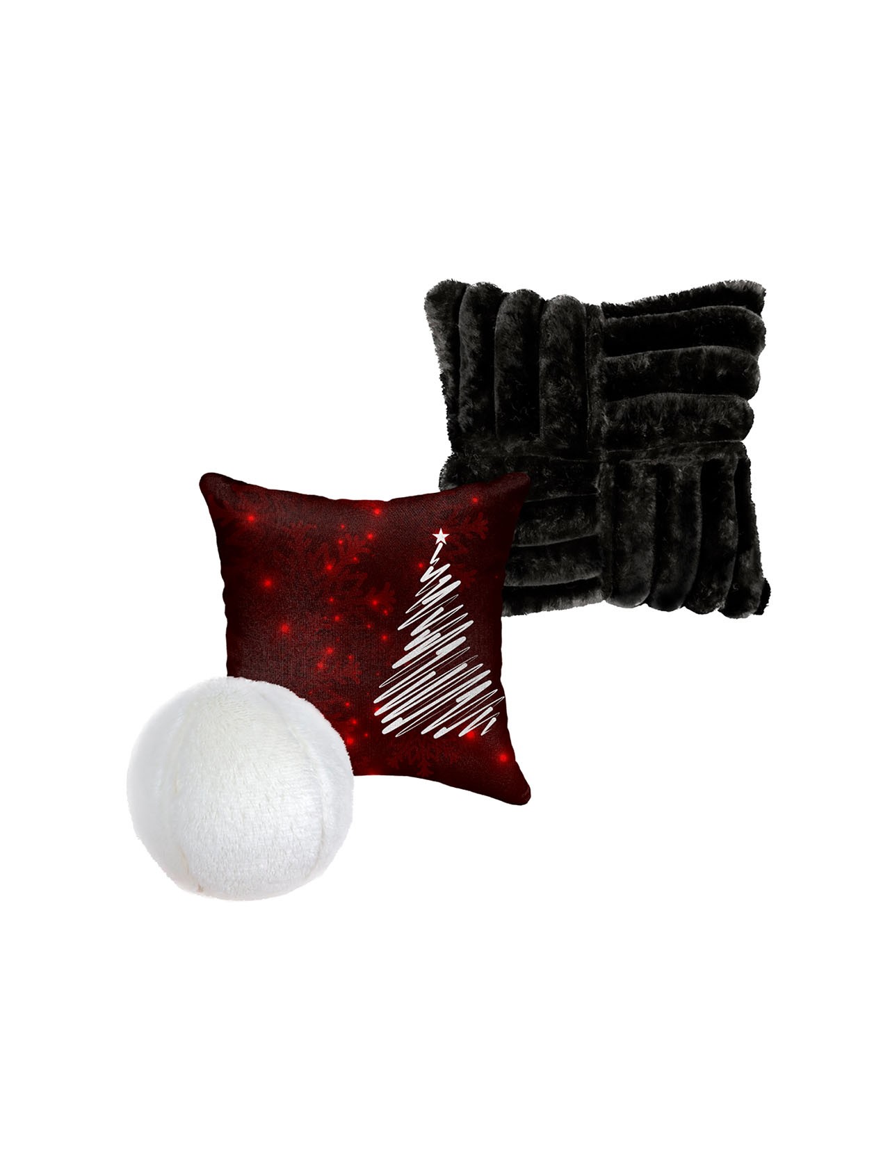 Set Navideño de 3 Cojines Decorativos