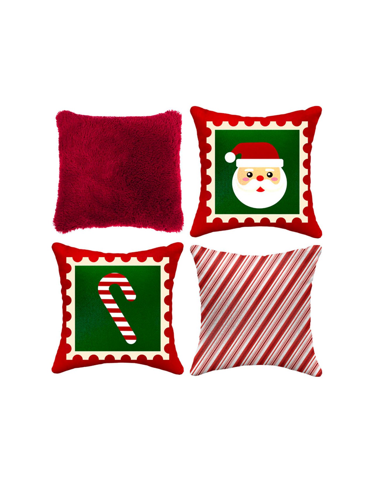 Set Decorativo de 4 Cojines Navideños