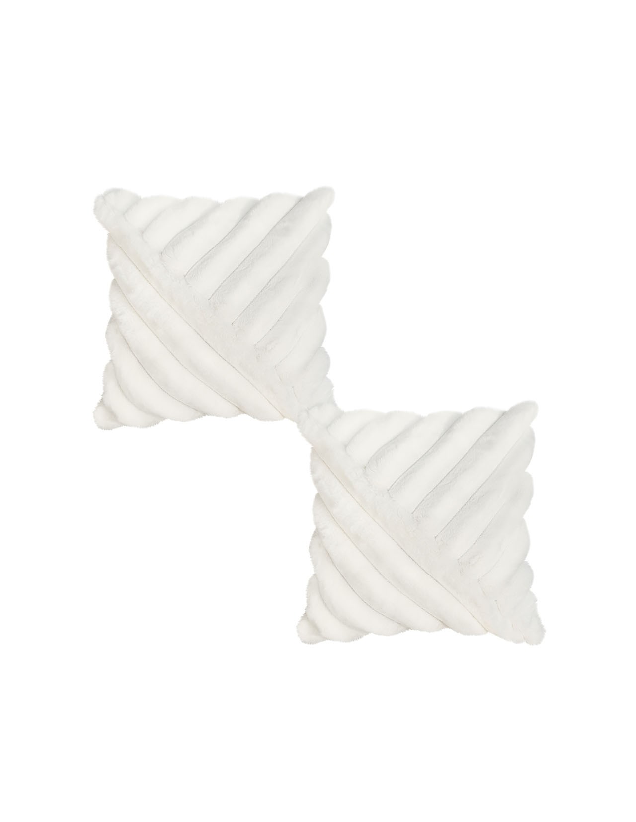 Set de 2 Cojines Coprire  Peluche Diagonal 45cm Beige
