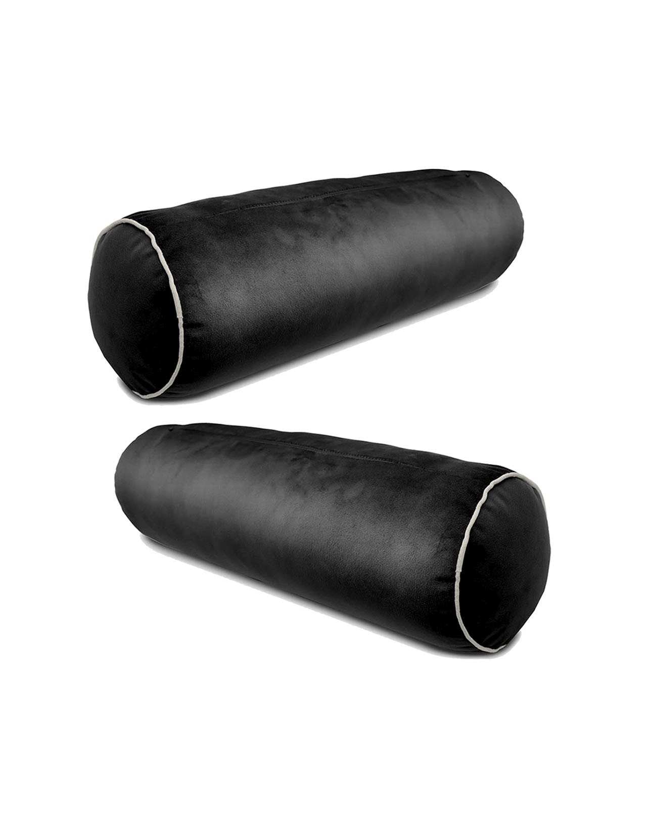 Set de 2 Cojines Coprire Riñonera 60x18cm Negro