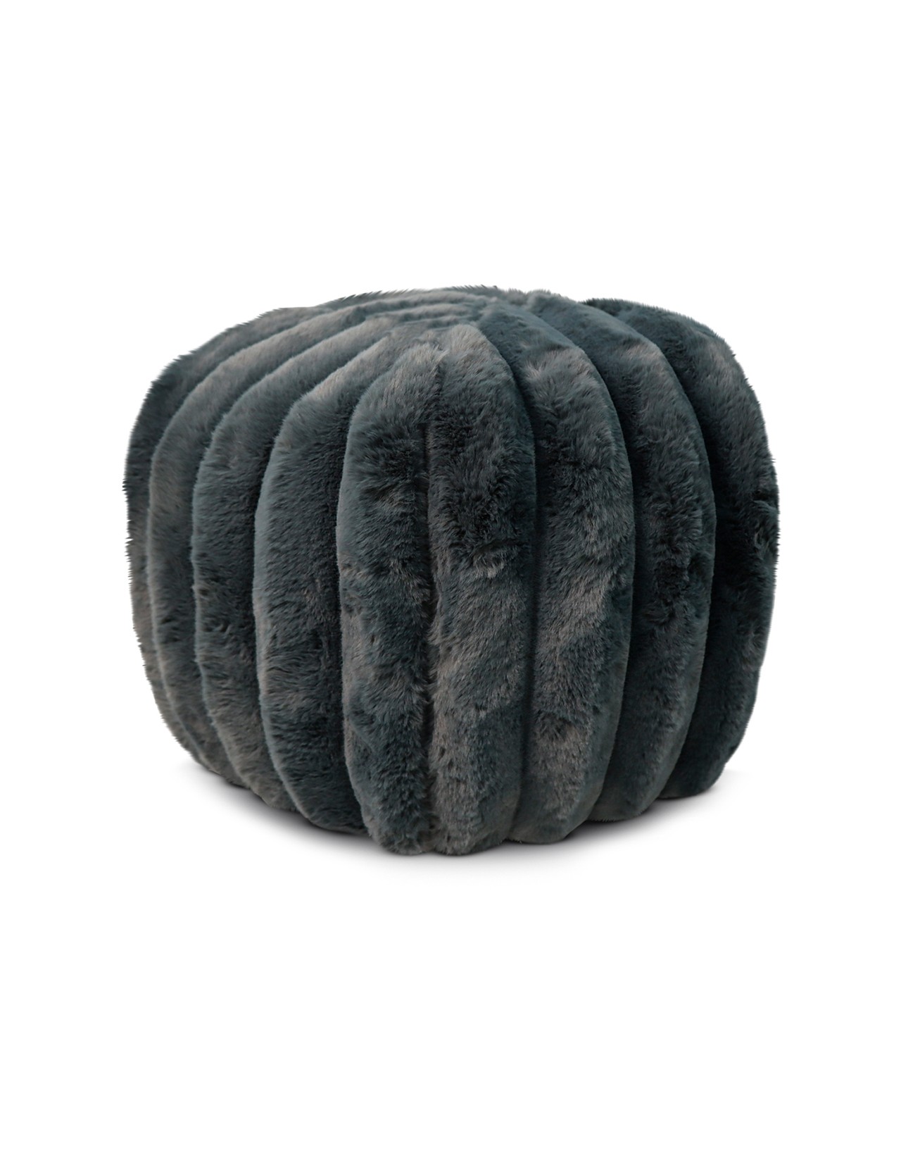 Puff Sacoos Taburete Reposapies Peluche Gris Oscuro