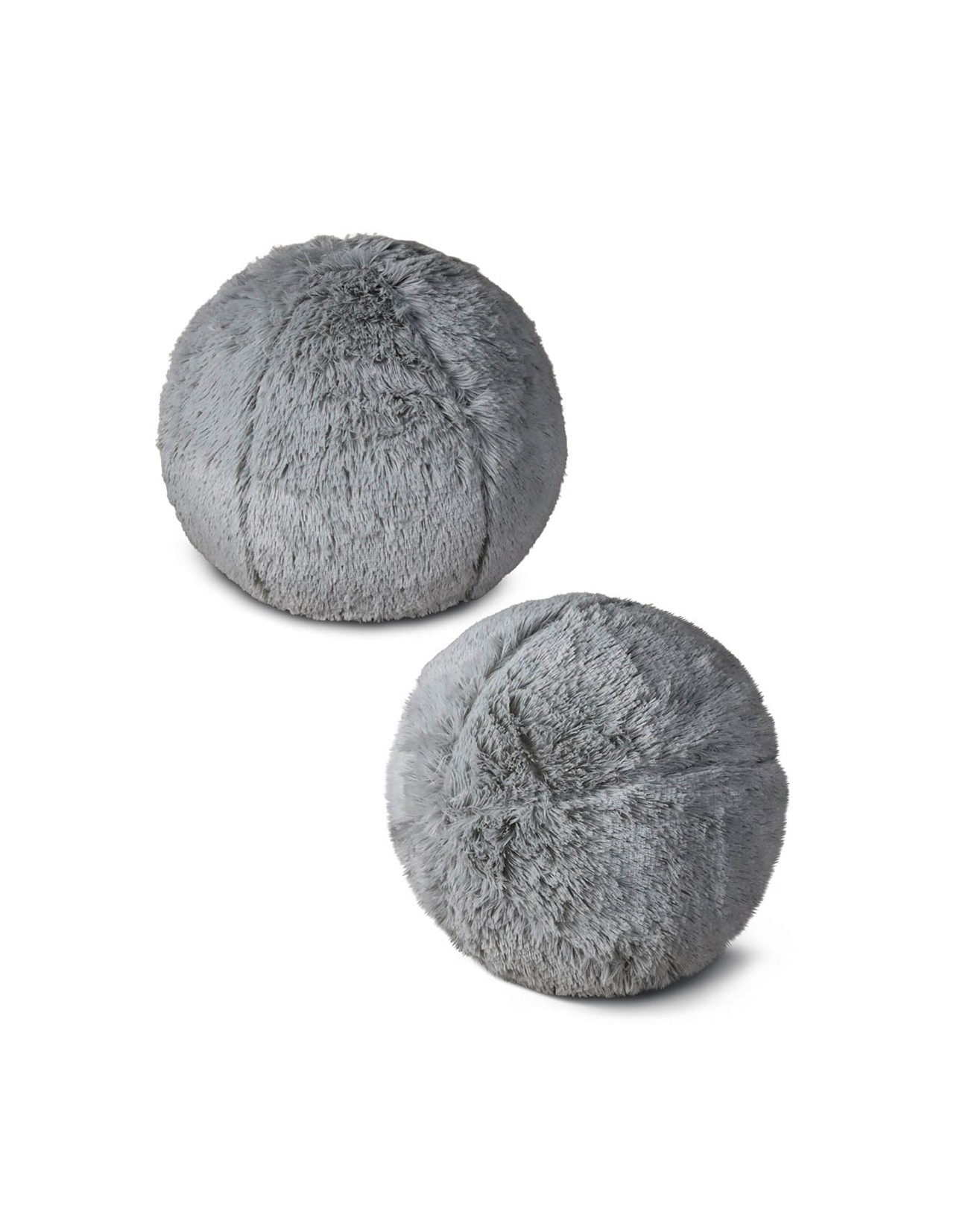 Set 2 Cojines Coprire Esfera Peluche 30cm Gris