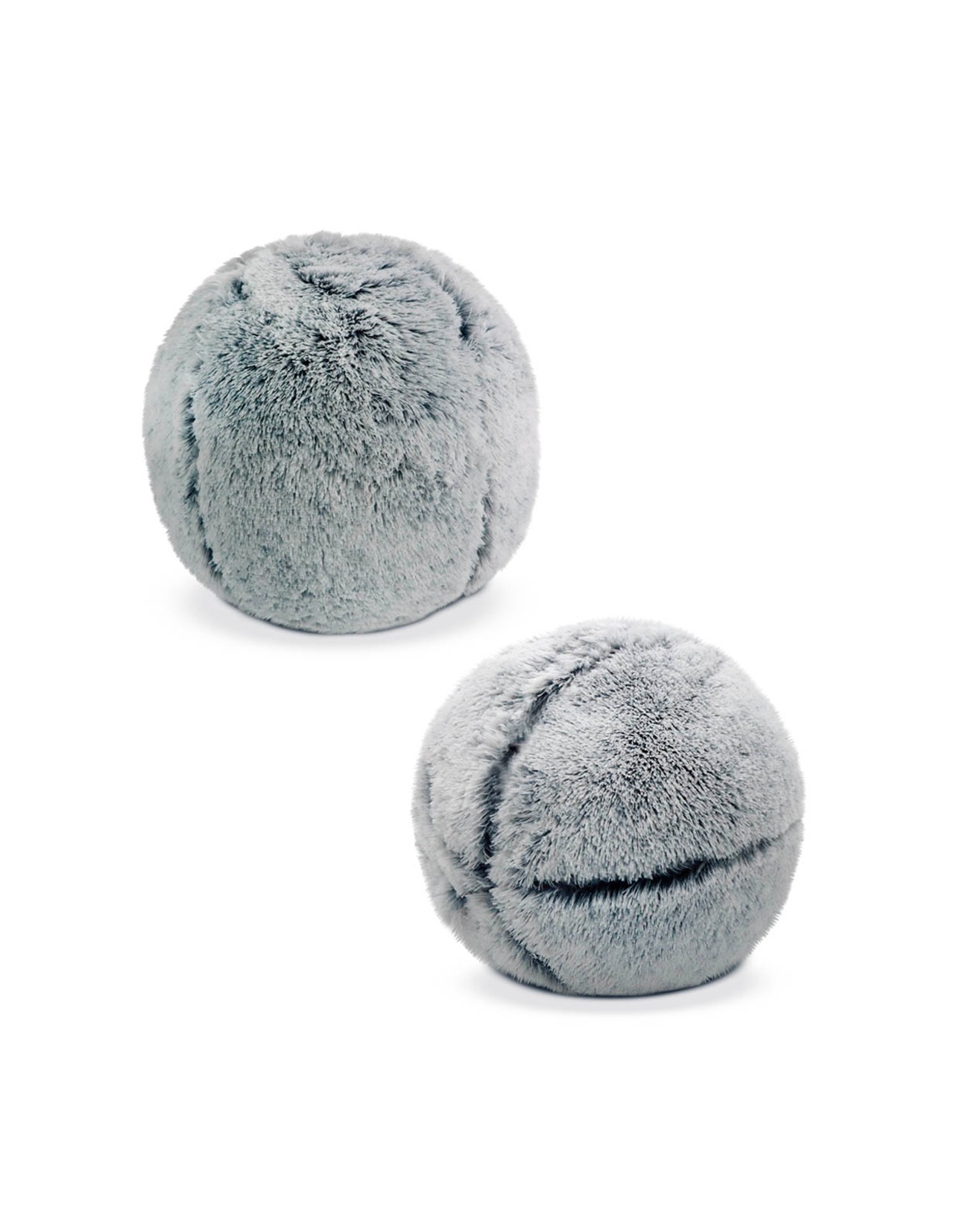 Set 2 Cojines Coprire Esfera Peluche 30cm Gris Jaspe