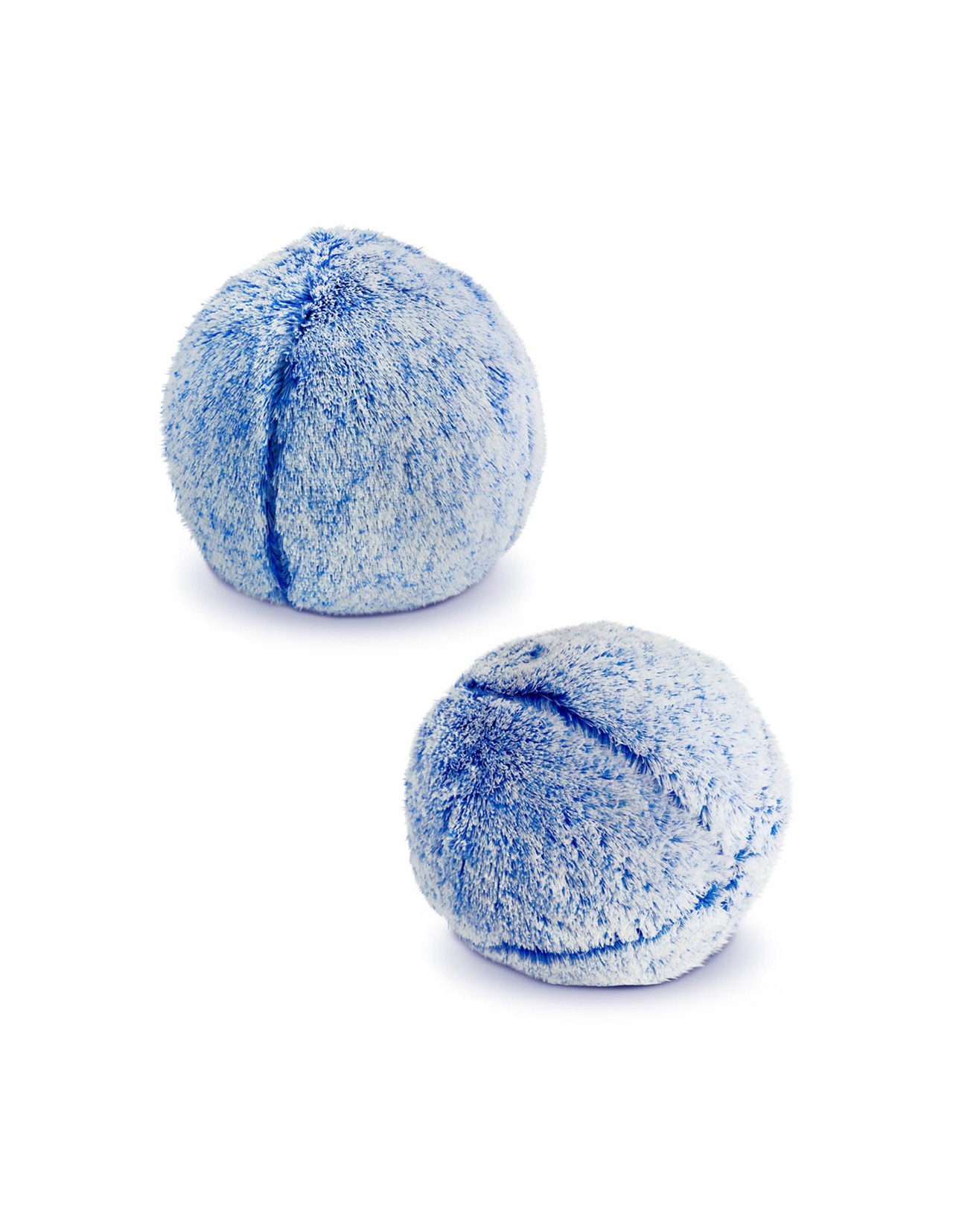 Set 2 Cojines Coprire Esfera Peluche 30cm Azul Jaspe