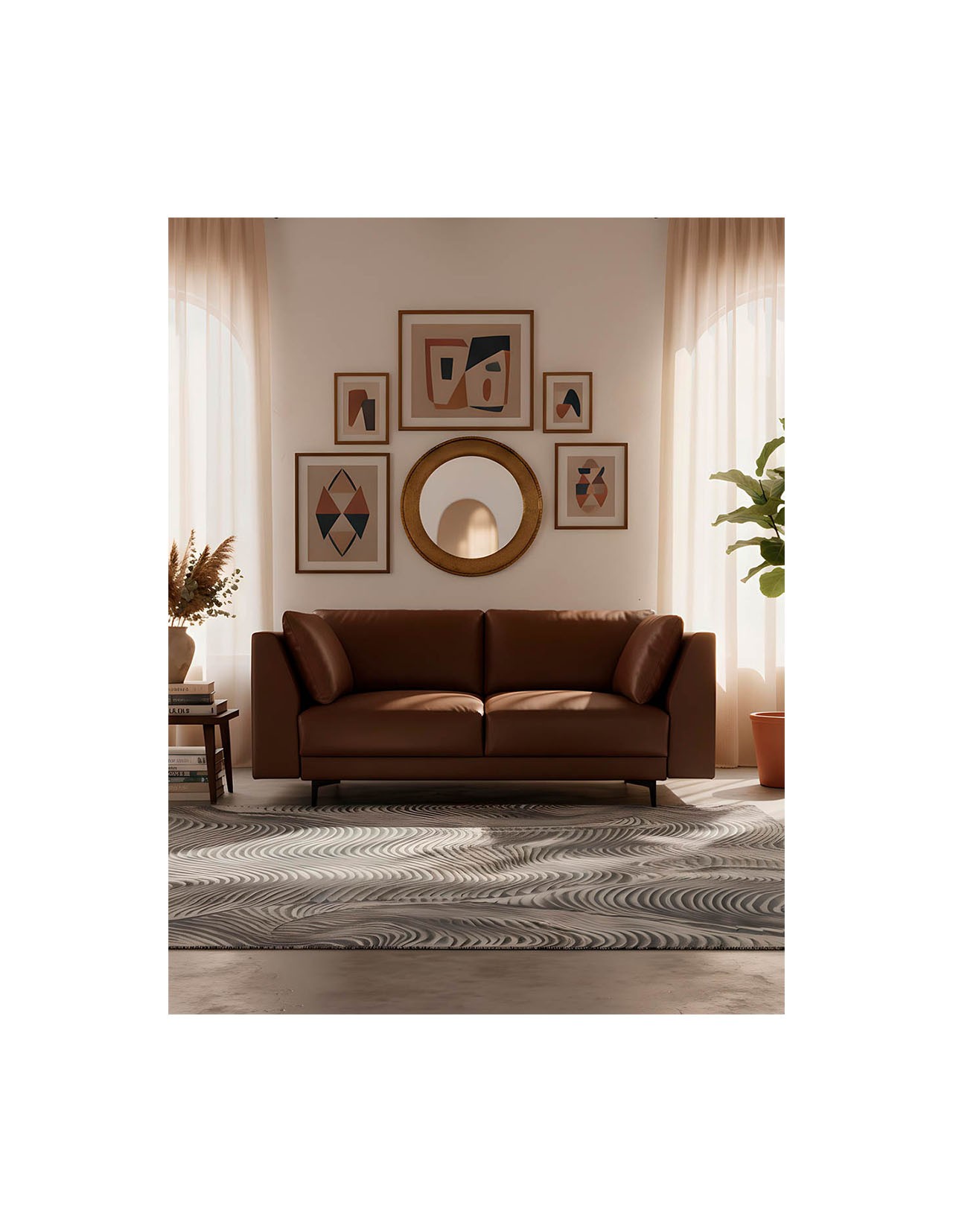 Sillón Coprire 2 Plazas Moderno Irons Café