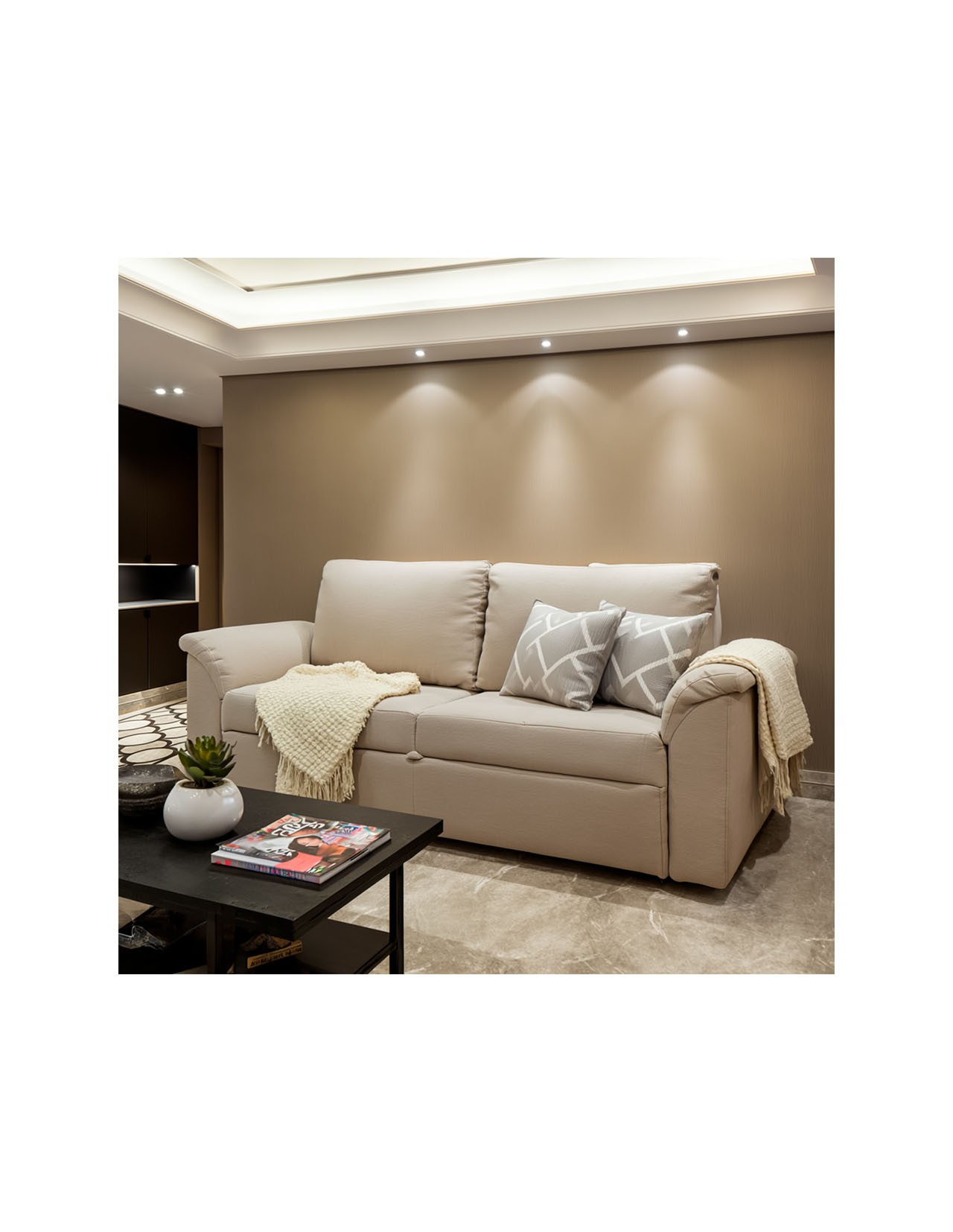 Sofa-Cama Coprire Matrimonial Plegable Nevada Beige