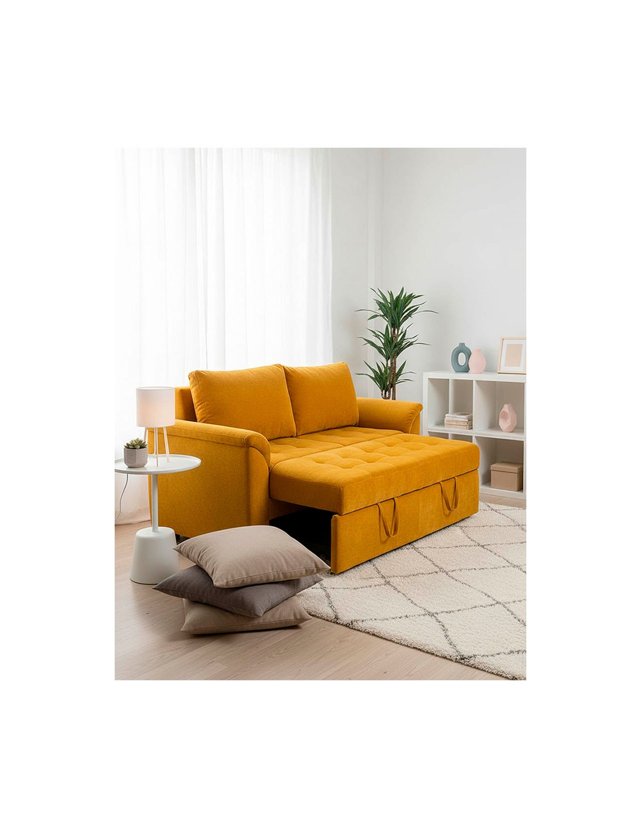 Sofa-Cama Coprire Matrimonial Plegable Nevada Mostaza